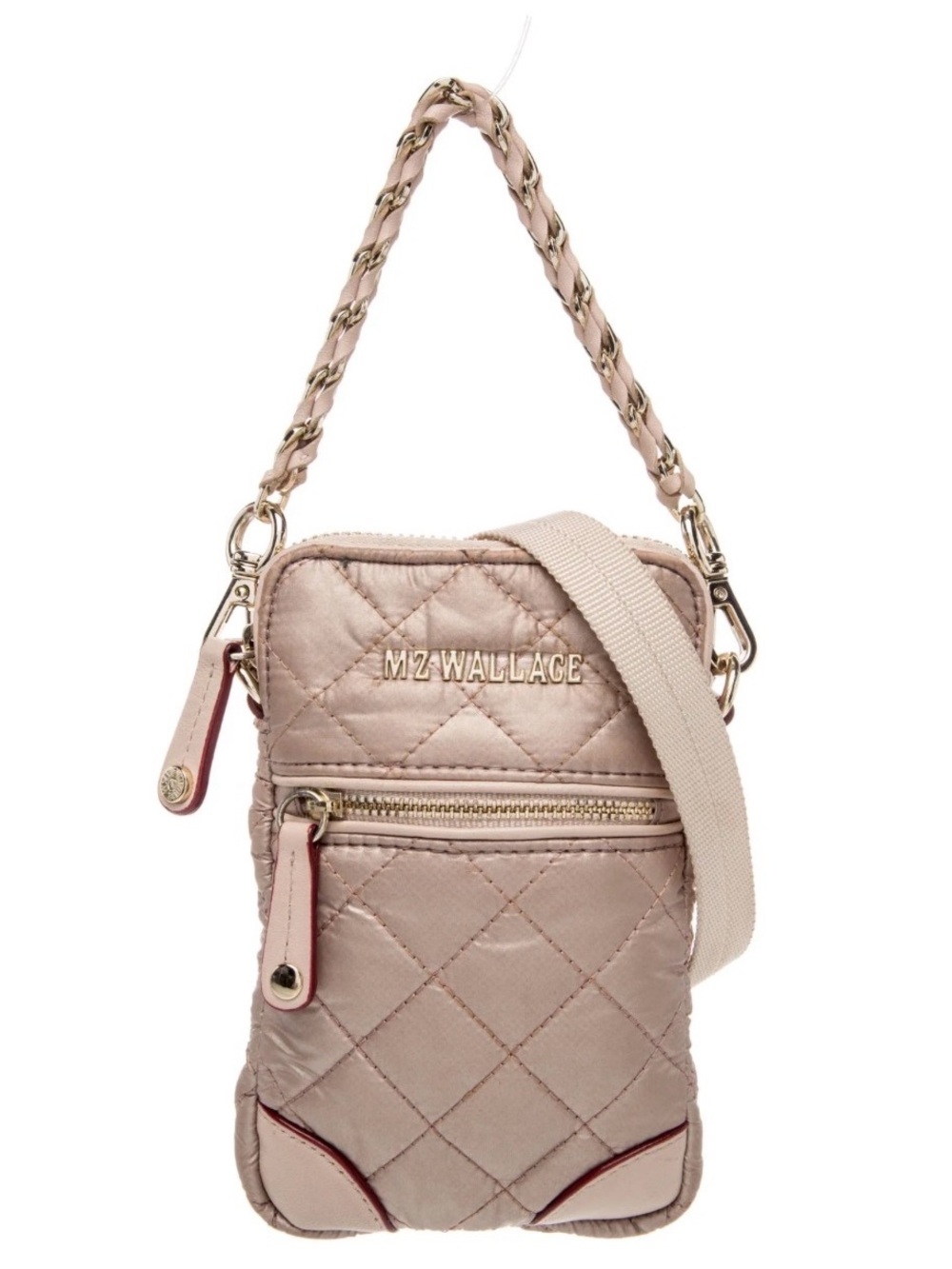MZ Wallace NWOT Quilted Crossbody Phone Bag in Blush